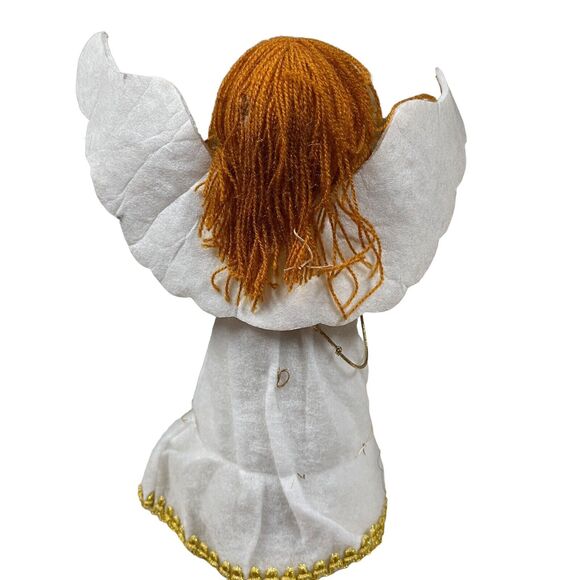 Angel Tree Topper Farmhouse Cloth Vintage Naturaltrim Retro Redhead Kitsch Decor - Picture 5 of 10